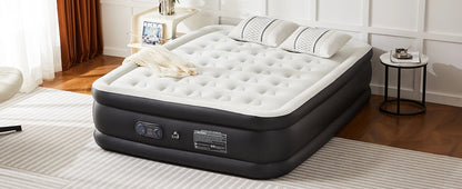 Premium Queen Size Air Mattress with Built-in Electric Pump & Flocked Top