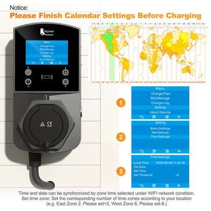 22KW Smart EV Wallbox Charger - WiFi App Control & Weatherproof EVSE