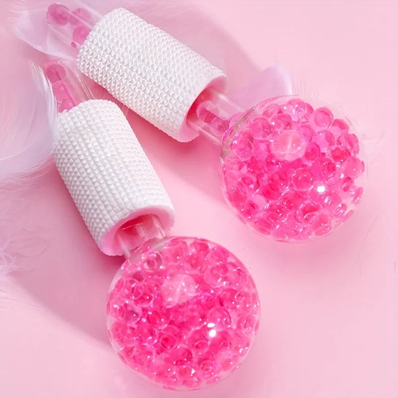2Pcs Cooling Facial Ice Globes - Cold Roller Massager for Face & Eyes, Puffiness Relief - 17