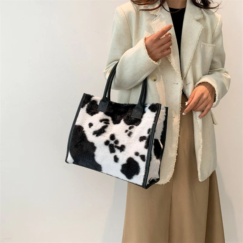 Leopard Faux Fur Tote