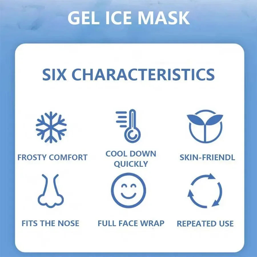 Gel Face Cooling Mask - Hot & Cold Therapy for Puffiness & Skin Firming - 5