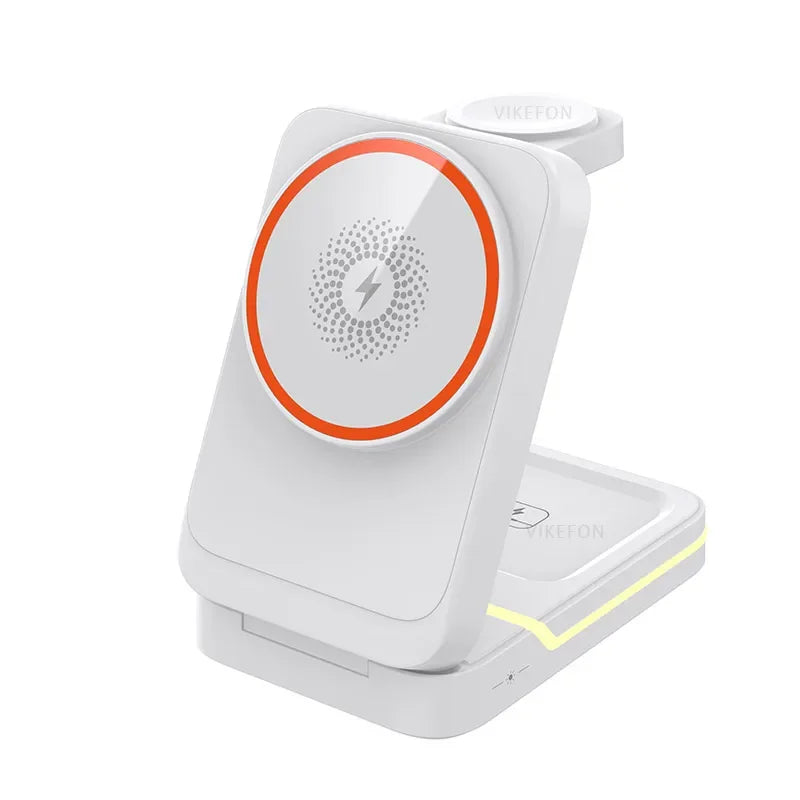 3-in-1 Foldable Magnetic Wireless Charger for iPhone, Apple Watch & AirPods