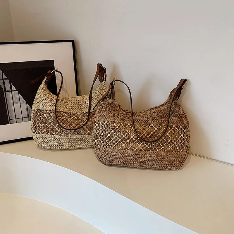 Luxury Woven Straw Beach Tote