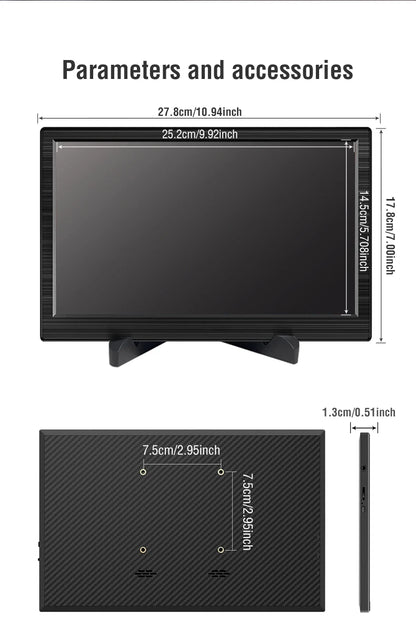 11.6" Portable Laptop Monitor - HDMI & Type-C External Travel Screen
