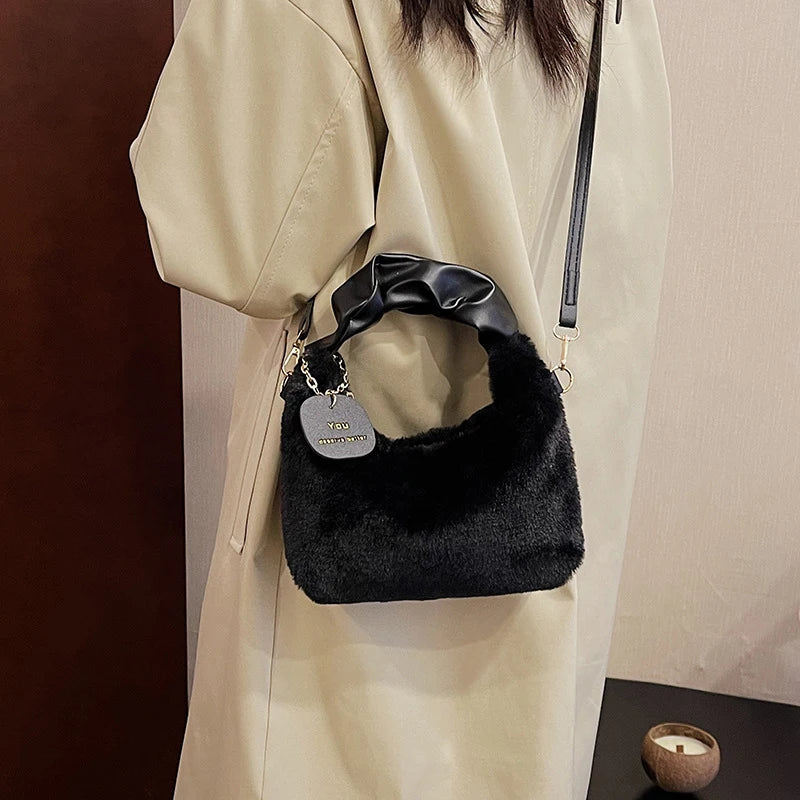 Luxury Plush Ruched Handbag