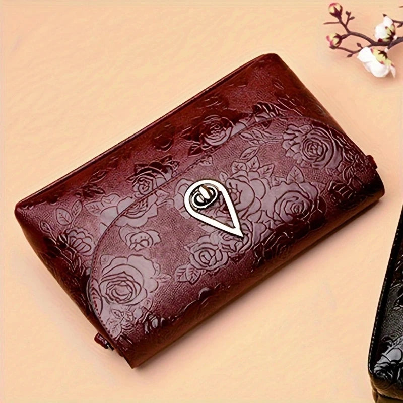 Luxury Floral Embossed Clutch