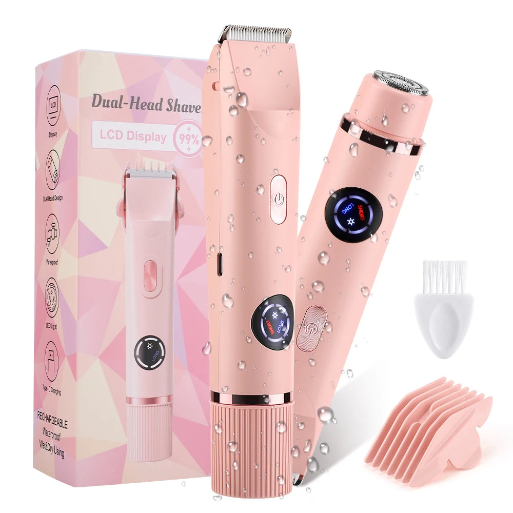 2-in-1 Dual Head Electric Shaver & Bikini Trimmer for Women - 7