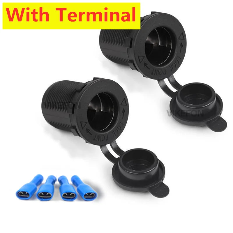 12V Waterproof Car Cigarette Lighter Socket Power Outlet for Vehicles