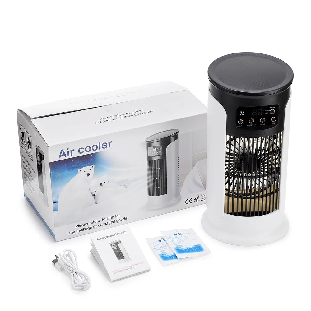 Portable USB Desktop Air Cooler & Humidifier with 6-Speed Cooling Fan - 11