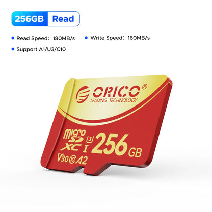 ORICO 256GB Micro SD Card - Ultra-Fast 4K UHD V30 Memory for Dash Cams & Drones