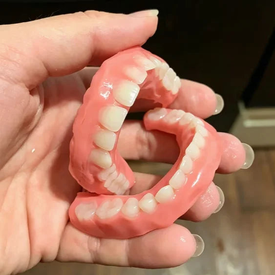 Instant Snap-On Dentures – Comfortable Silicone Upper & Lower Teeth Set