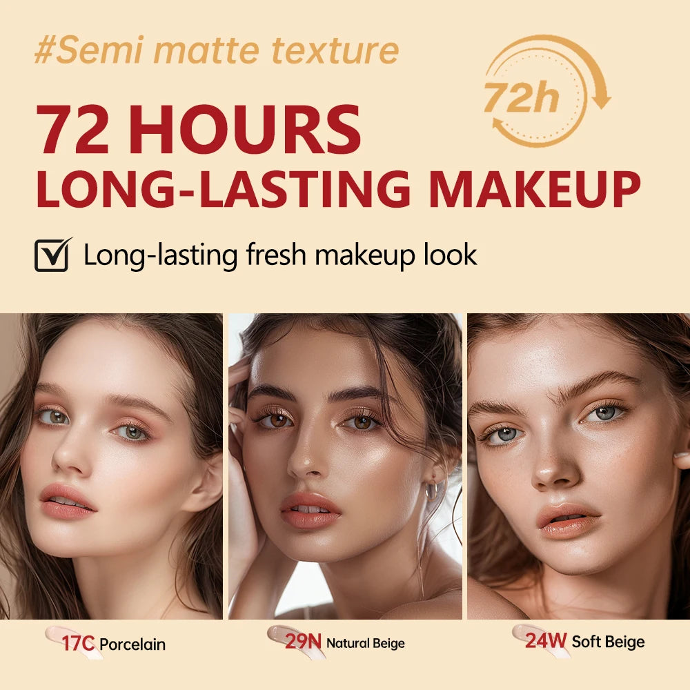 72H Waterproof Semi-Matte Cushion Foundation with Sunscreen