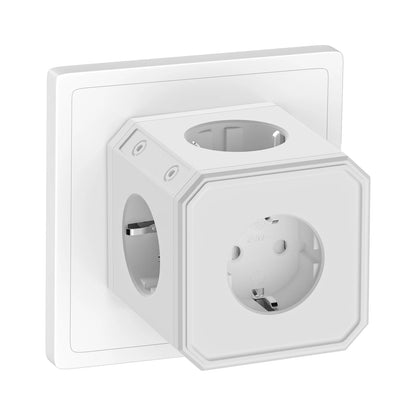5-Way EU Socket Cube Adapter - 4000W Wall Outlet Extender with Surge Protection