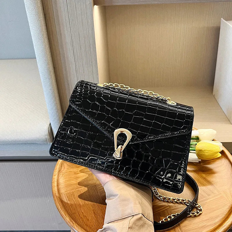 Luxury Croco Chain Shoulder Bag