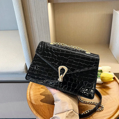 Luxury Croco Chain Shoulder Bag