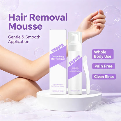 Painless Hair Removal Mousse Spray for Smooth Skin - Gentle Depilatory Foam