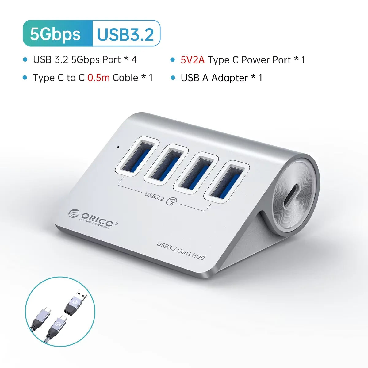7-Port Powered USB 3.2 Hub with Fast Charging for Laptop & PC