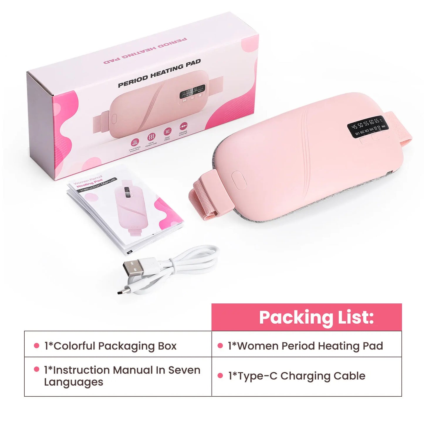 Electric Menstrual Cramp Relief Heating Pad Waist Belt