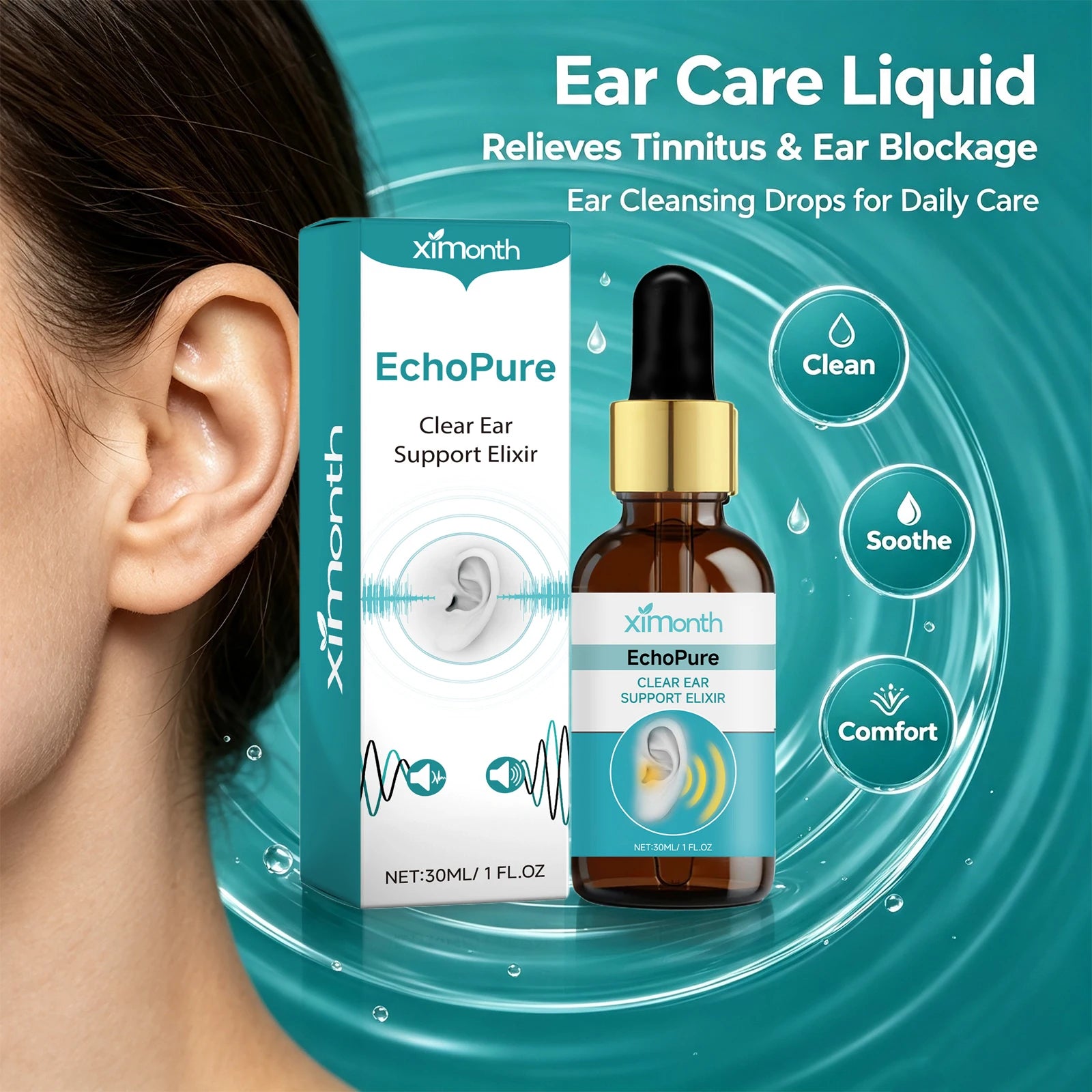 Ear Wax Removal Drops - Natural Tinnitus Relief & Ear Cleansing Liquid - 1