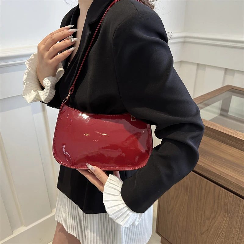 Luxury Solid Leather Shoulder Bag