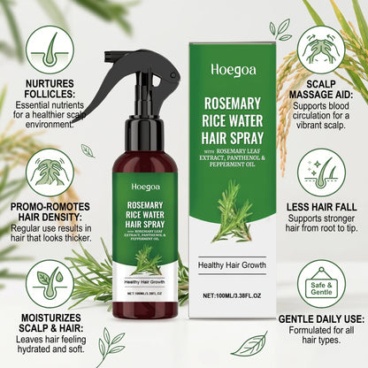 Rosemary Rice Water Hair Growth Spray - Leave-In Conditioner for Damaged Hair