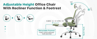 Ergonomic High-Back Mesh Office Chair with Footrest & Lumbar Support
