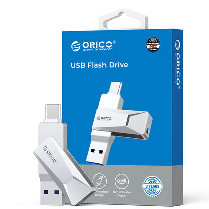 Dual USB-C & USB-A High-Speed Flash Drive - Durable Metal Storage for All Devices