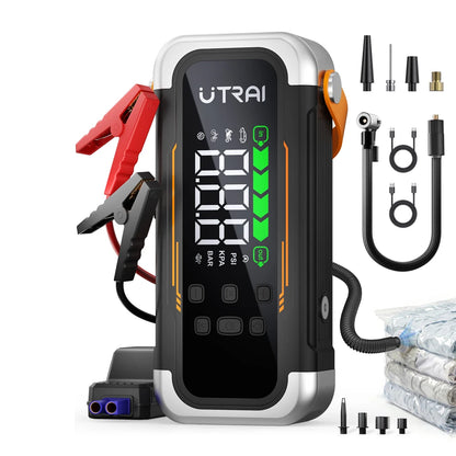 6000A Car Jump Starter with 150PSI Air Compressor & Power Bank