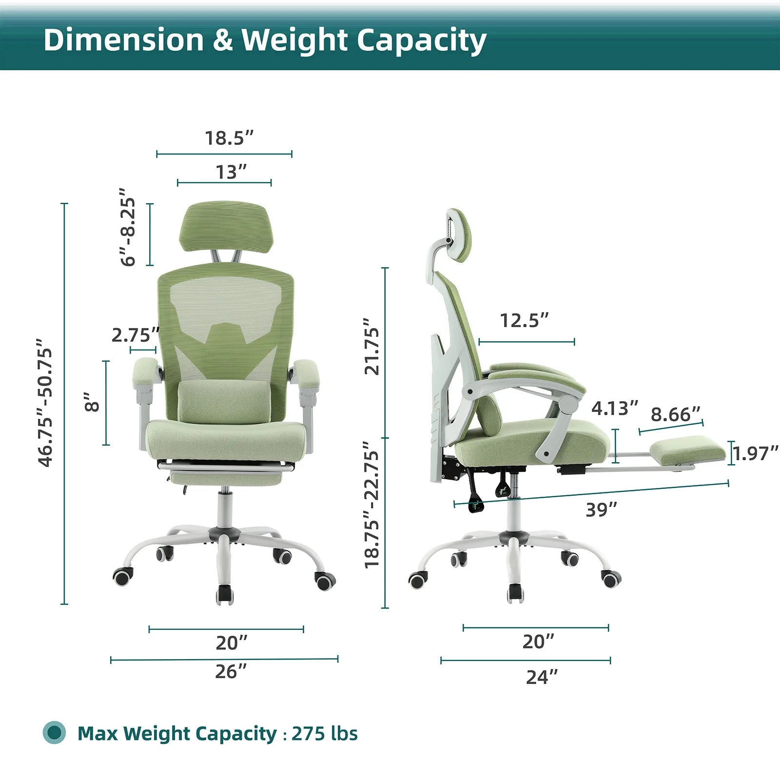 Ergonomic High-Back Mesh Office Chair with Footrest & Lumbar Support - 2