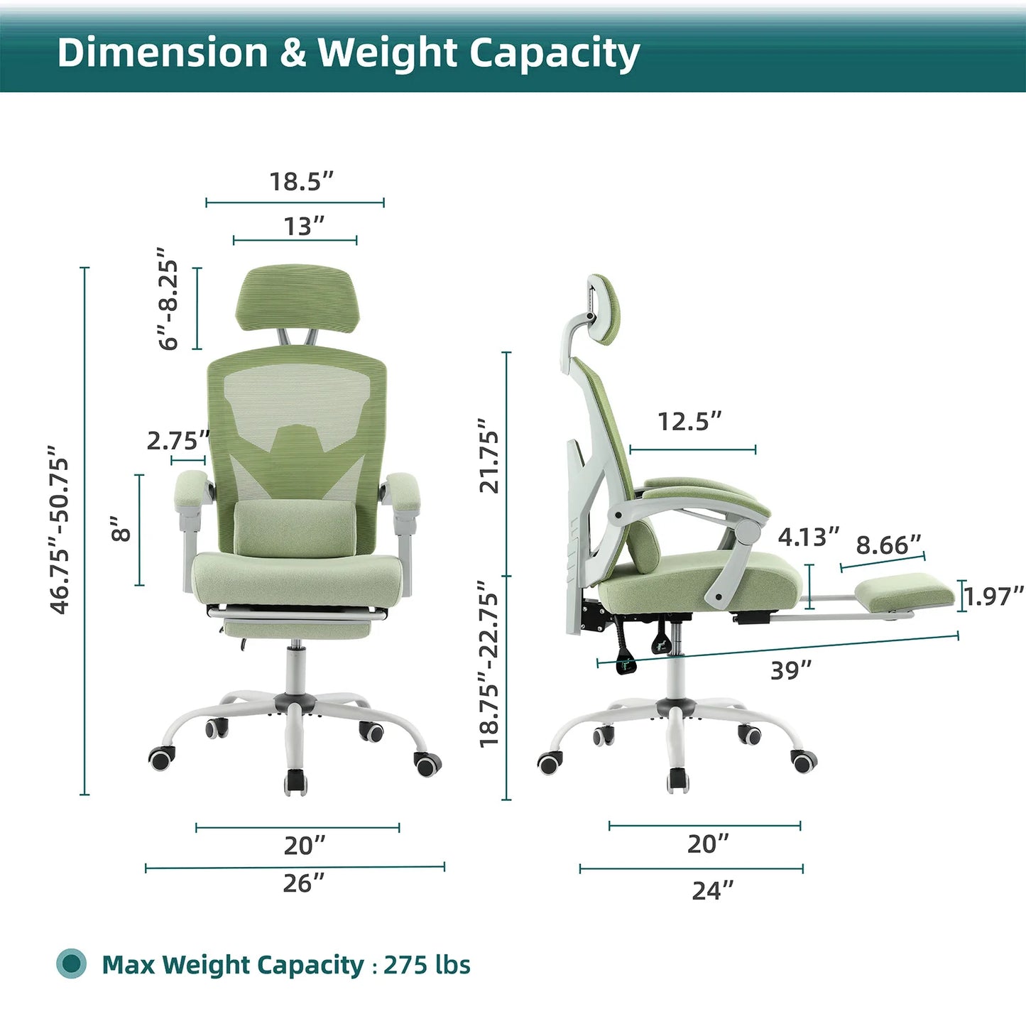 Ergonomic High-Back Mesh Office Chair with Footrest & Lumbar Support