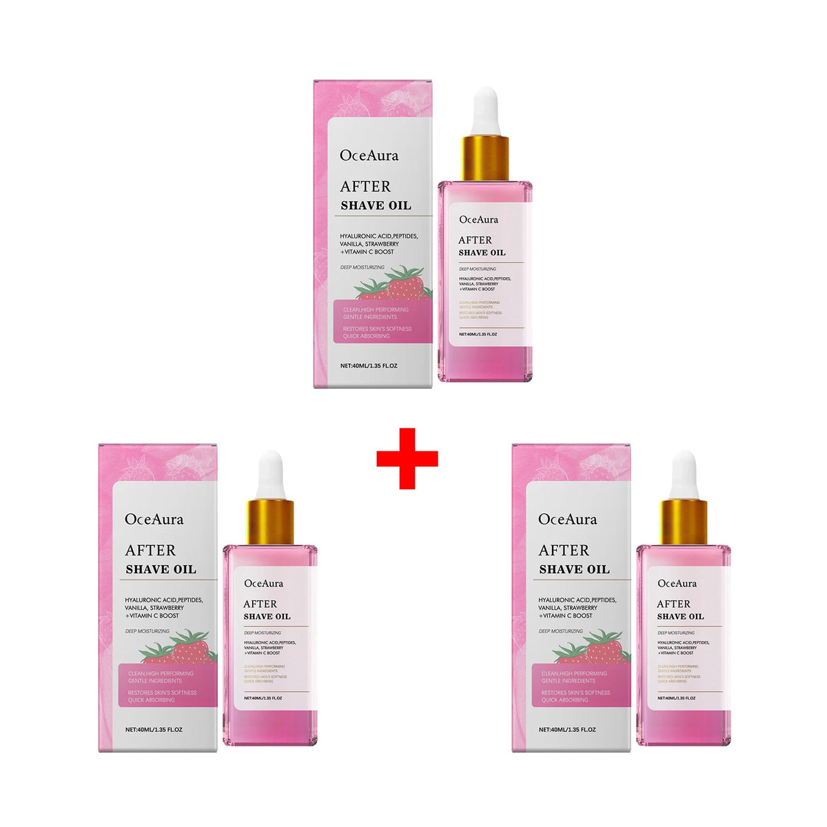 Strawberry Scented After Shave & Hair Removal Soothing Oil for Skin Hydration