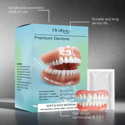Temporary Silicone Dental Veneers - Custom Fit Comfortable False Teeth Set
