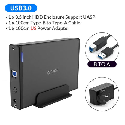 ORICO Aluminum 3.5" Hard Drive Enclosure - USB 3.1 Type-C HDD/SSD Case