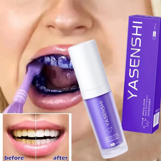Teeth Whitening Purple Color Corrector Serum - Deep Cleaning Toothpaste