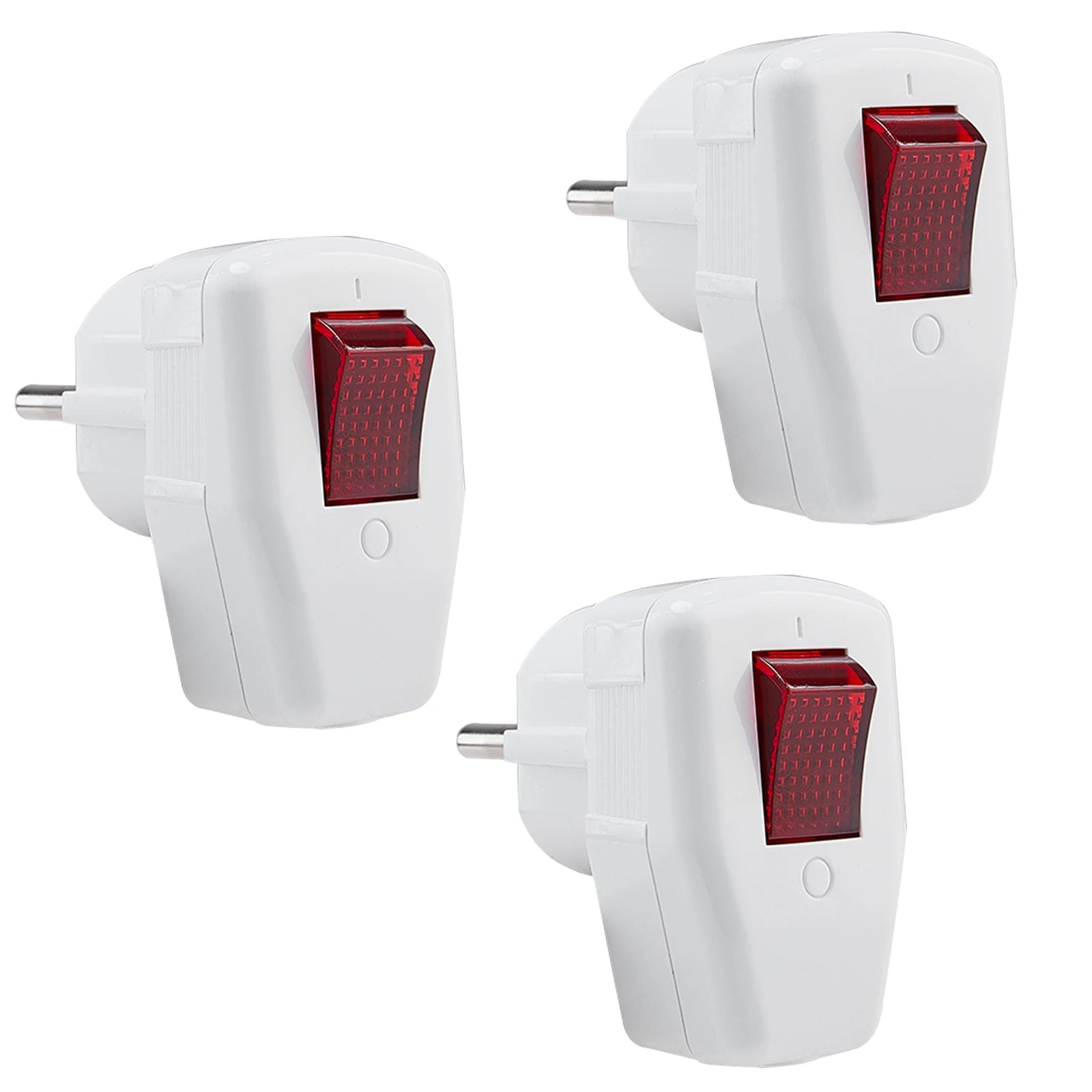 3-Pack EU Schuko Rewirable Power Plug with On/Off Switch - 250V 16A - 17