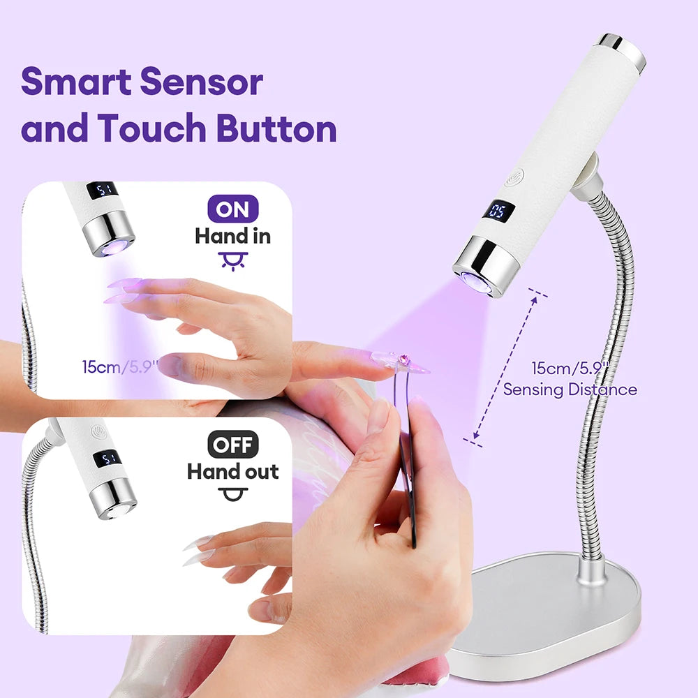 2-in-1 Auto-Sensing UV LED Nail Lamp & Handheld Dryer