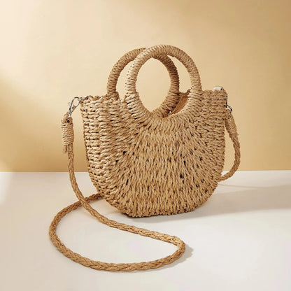 Luxury Woven Half-Moon Bag