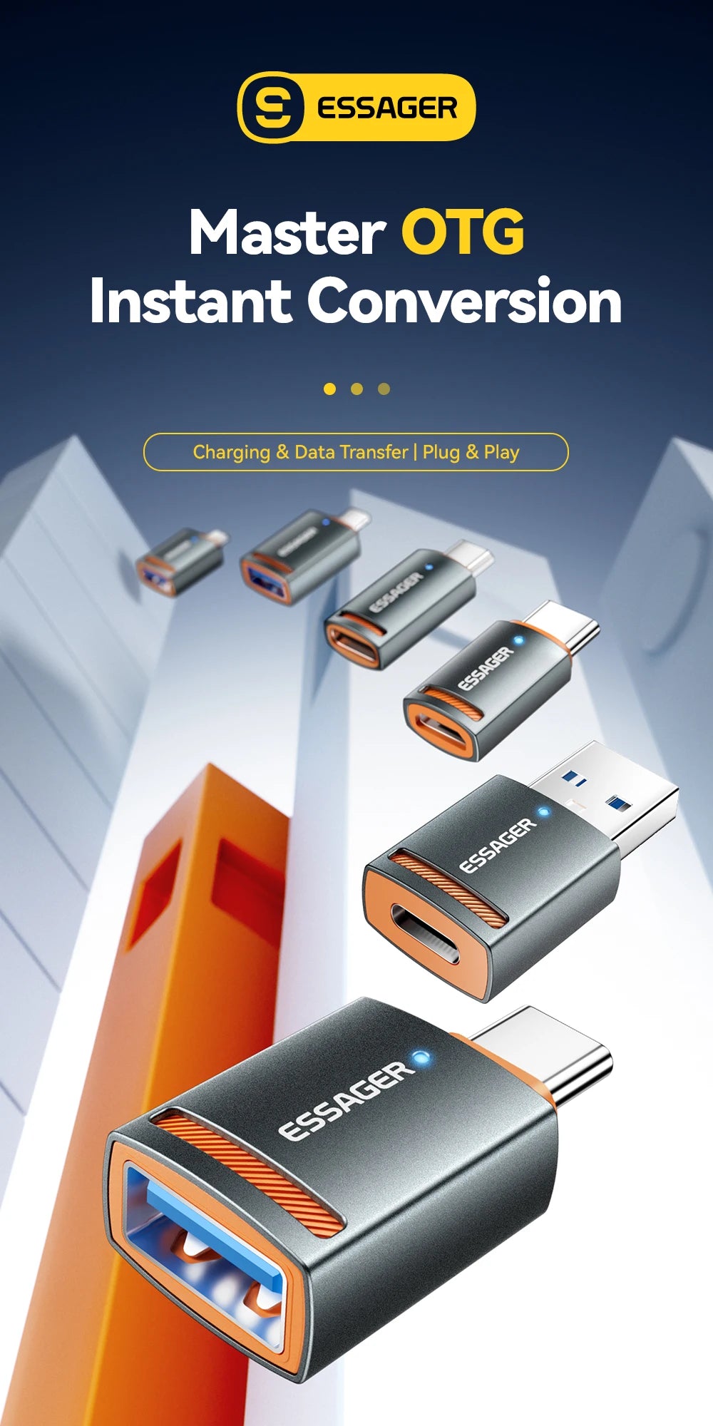 Universal USB 3.0 OTG Adapter Type-C Micro & Lightning Converter