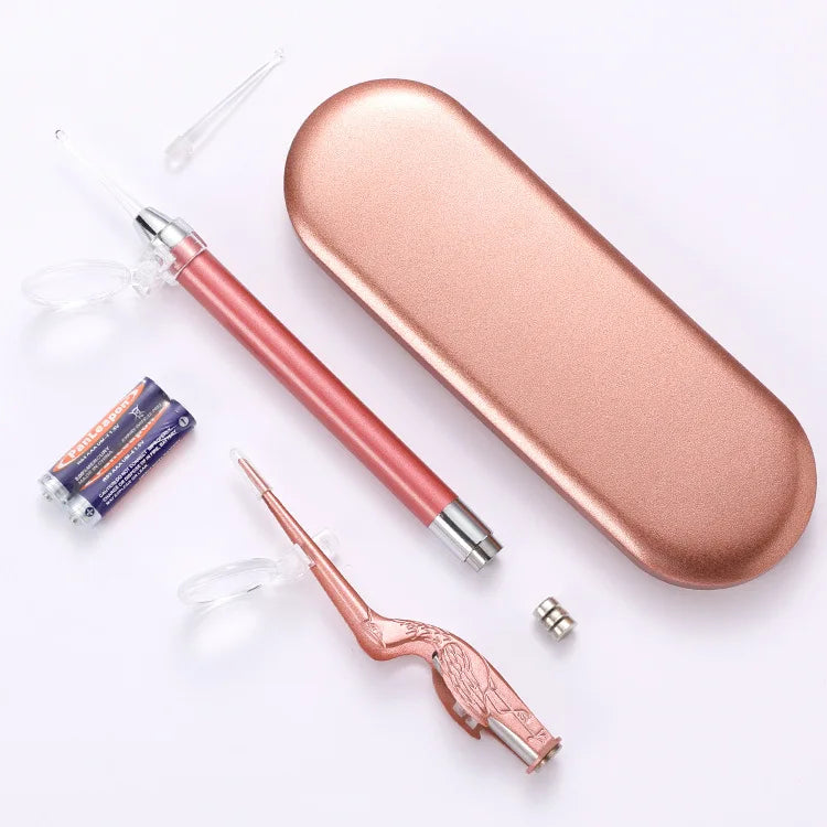 LED Illuminated Ear Wax Removal Kit - Professional Stainless Steel Ear Cleaning Tool