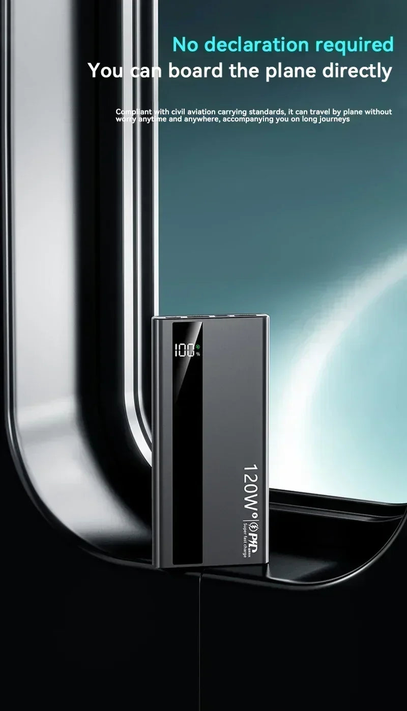 Lenovo 120W 500000mAh Fast Charging Portable Power Bank