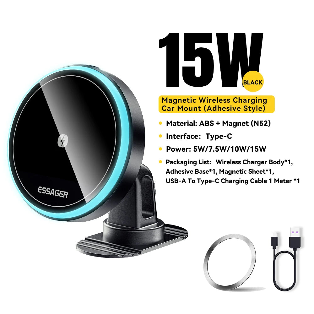 Magnetic Wireless Car Charger & Phone Holder for iPhone 16/15/14 - 25