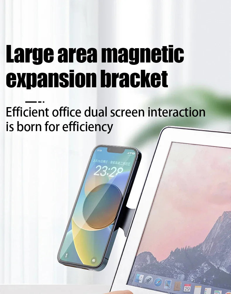 Magnetic Laptop Phone Mount for iPhone - Foldable Side Expansion Stand - 7