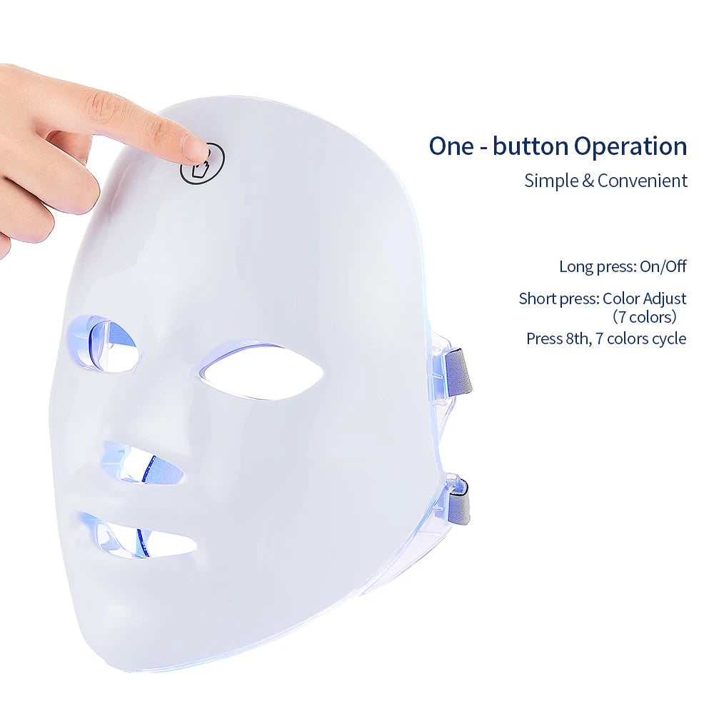 7-Color LED Photon Therapy Facial Mask for Skin Rejuvenation & Face Lifting