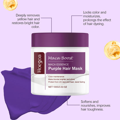 Purple Toning Hair Mask & Shampoo Set for Blonde Hair Repair & Color Protection