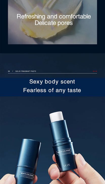 Solid Cologne Stick for Men - Portable Long-Lasting Fresh Scent