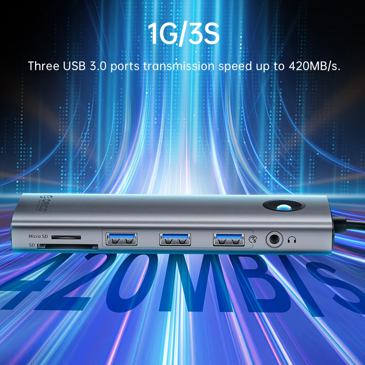 ORICO 10-in-1 USB-C Docking Station 4K HDMI Hub for Laptop & MacBook - 13