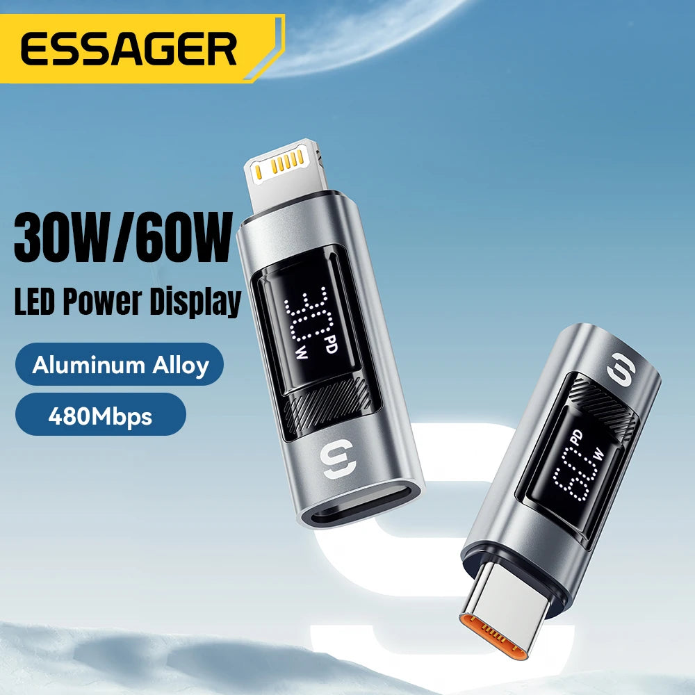Universal Type-C to Lightning OTG Adapter 60W Fast Charging Converter - 2