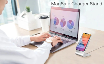 Aluminum MagSafe Charging Stand - Ergonomic Desk Phone Holder for iPhone