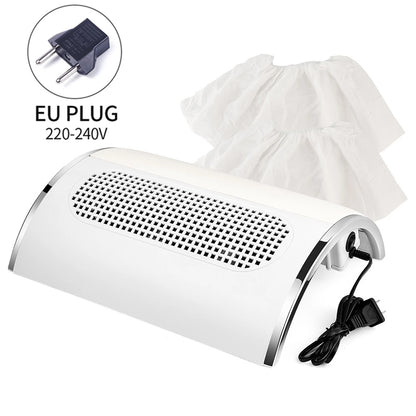 3-Fan Nail Dust Collector - 40W Professional Manicure Vacuum