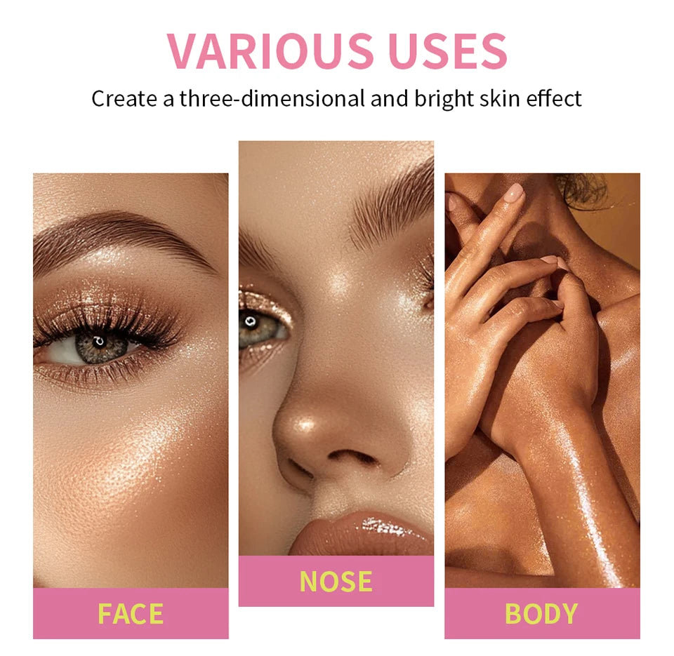 8-Color Cream Blush & Highlighter Palette | Long-Lasting Glow